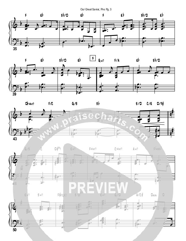 Our Great Savior (Instrumental) Piano Sheet (Good Jazz Series)