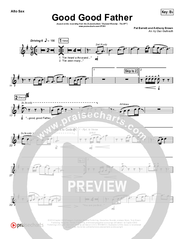 Good Good Father Alto Sax (Zealand)