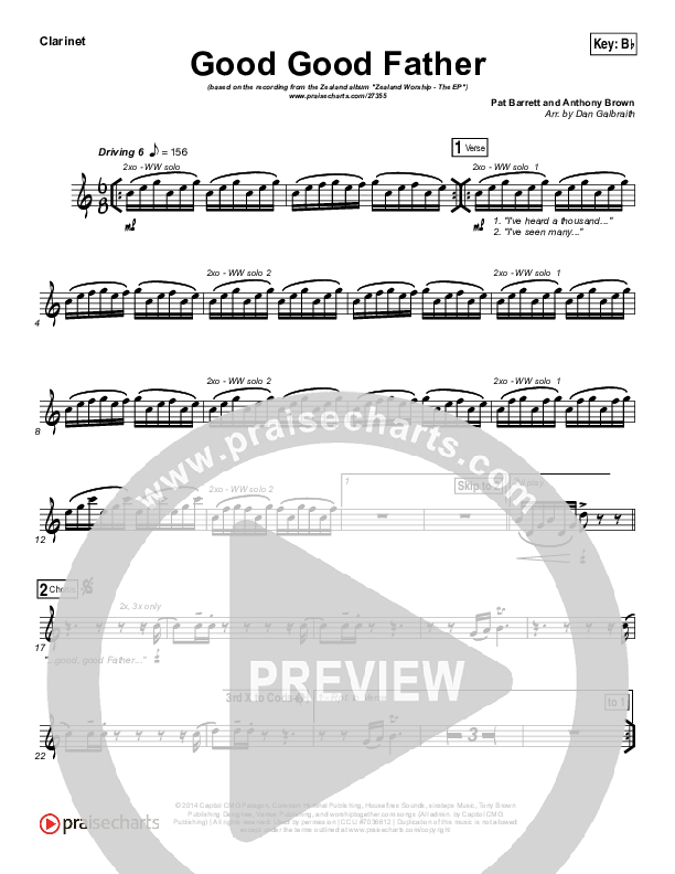 Good Good Father Clarinet (Zealand)