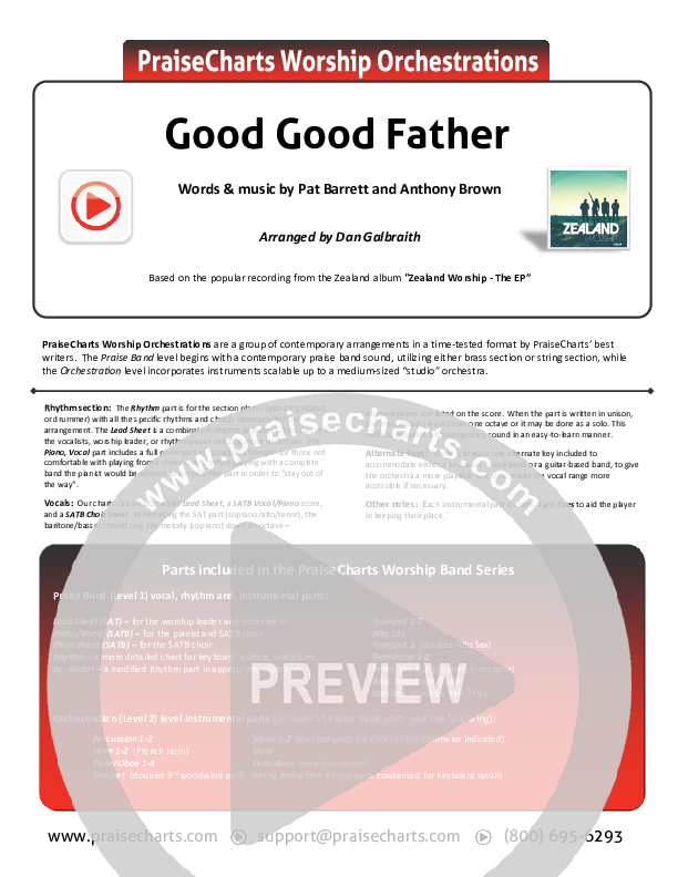 Good Good Father Cover Sheet (Zealand)