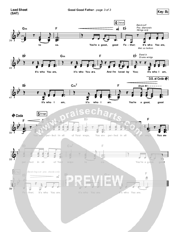Good Good Father Lead Sheet (SAT) (Zealand)