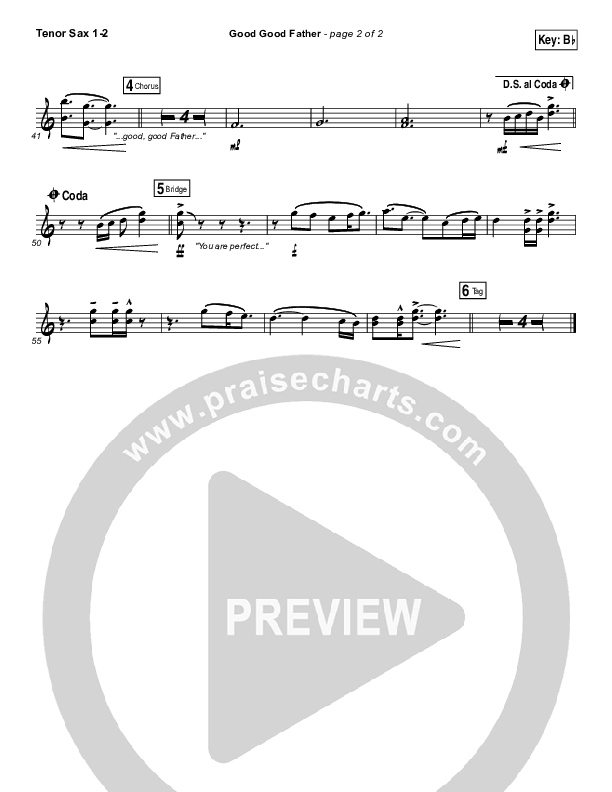 Good Good Father Tenor Sax 1/2 (Zealand)