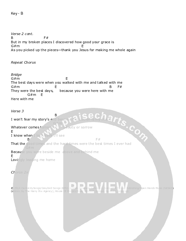 The Best Days Of My Life Chords & Lyrics (Jason Gray)