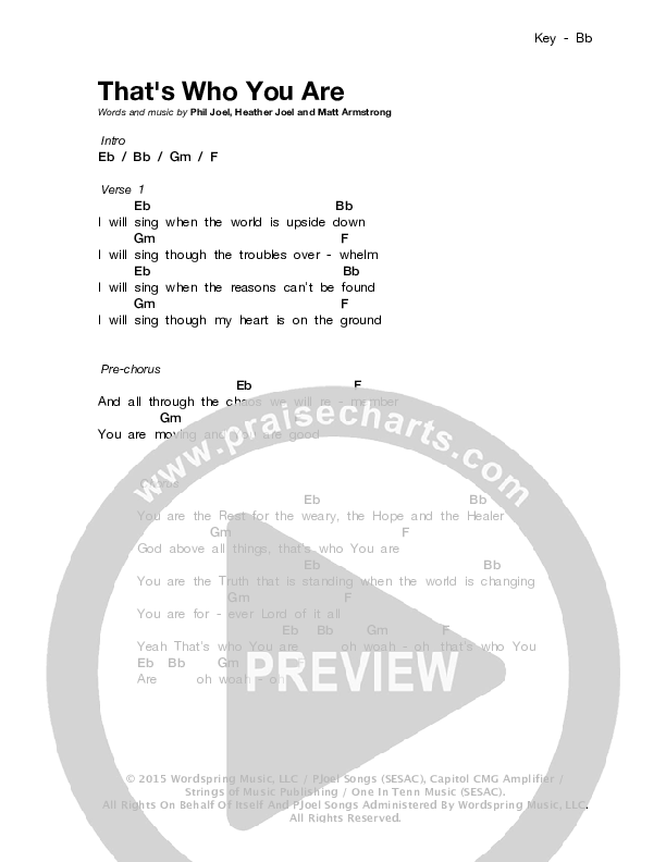 That's Who You Are Chord Chart (Zealand)