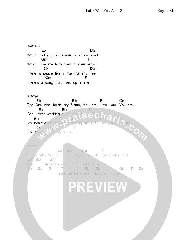 That's Who You Are Chord Chart (Zealand)