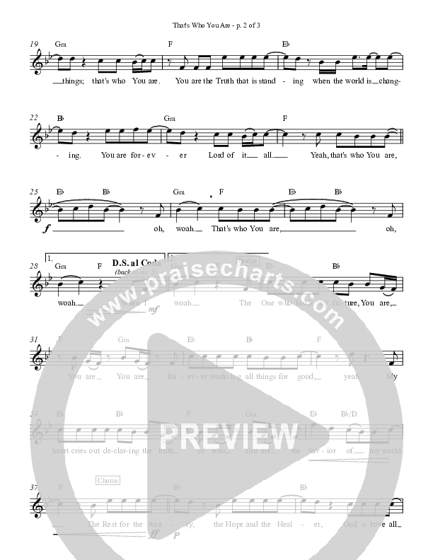 That's Who You Are Lead Sheet (Zealand)