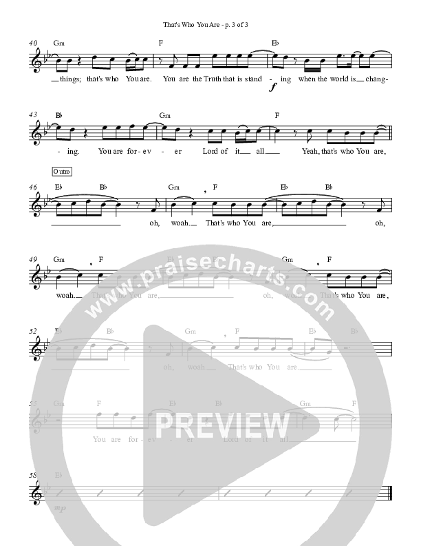 That's Who You Are Lead Sheet (Zealand)