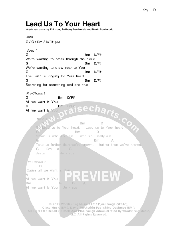 Lead Us To Your Heart Chords PDF (Zealand) PraiseCharts
