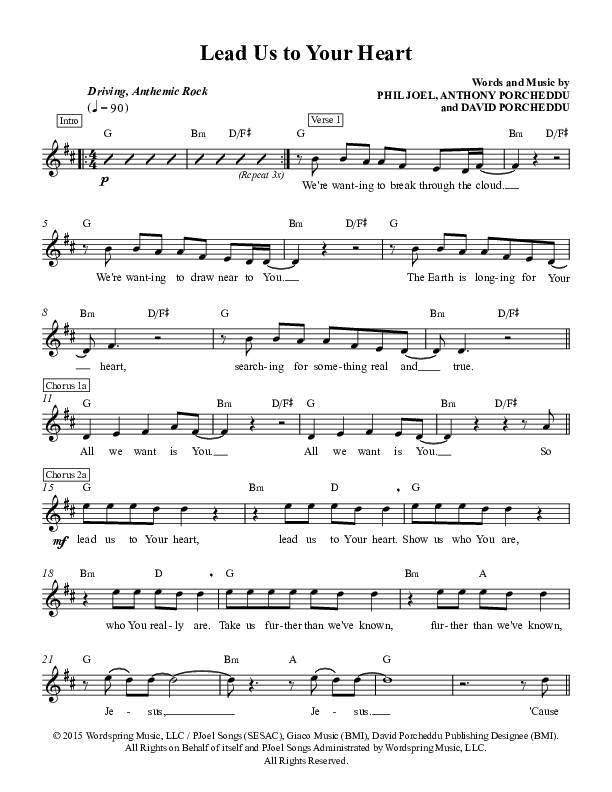 Lead Us To Your Heart Lead Sheet (Zealand)