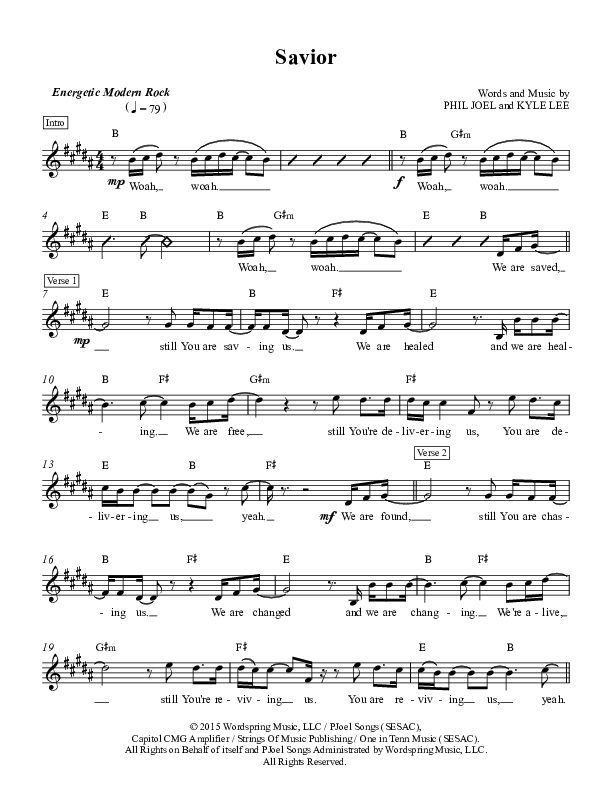 Savior Lead Sheet (Zealand)