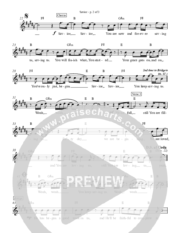 Savior Lead Sheet (Zealand)