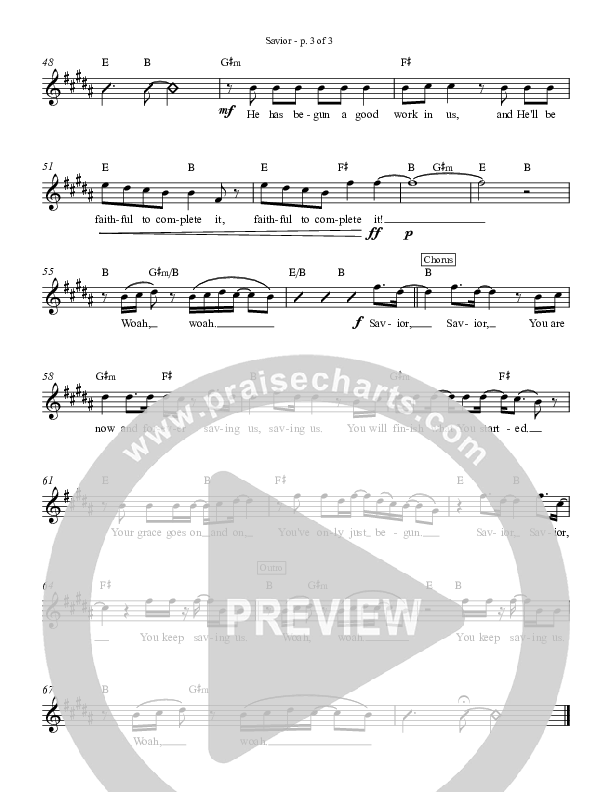 Savior Lead Sheet (Zealand)