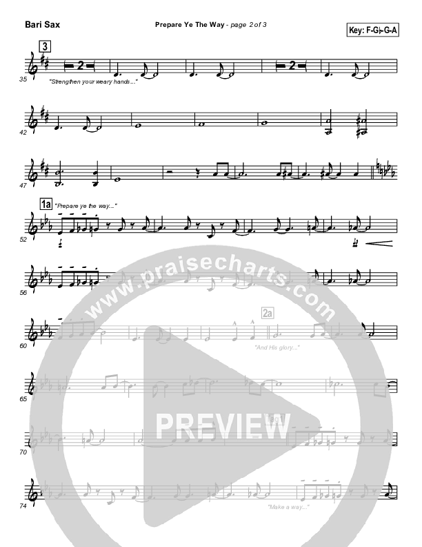 Prepare Ye The Way Bari Sax (Tommy Walker)