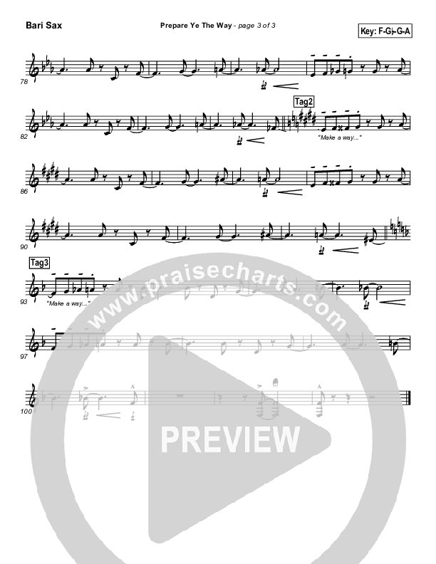 Prepare Ye The Way Bari Sax (Tommy Walker)