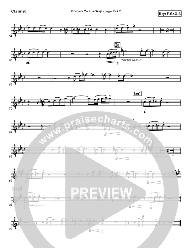 Prepare Ye The Way Clarinet (Tommy Walker)
