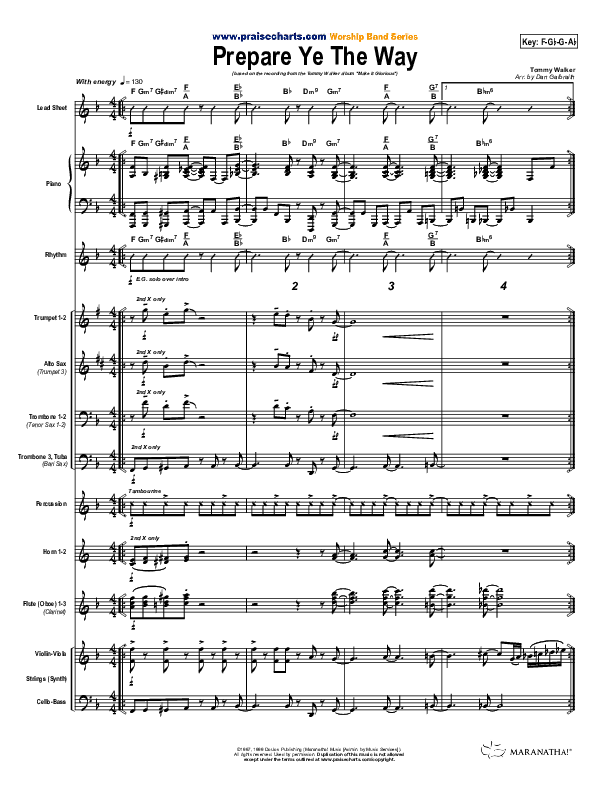 Prepare Ye The Way Conductor's Score (Tommy Walker)