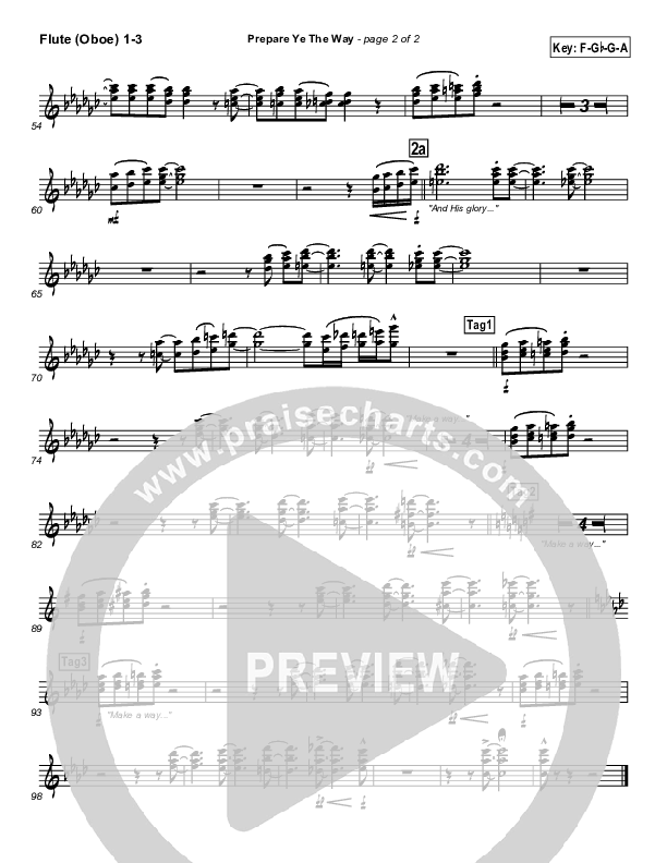 Prepare Ye The Way Flute/Oboe 1/2/3 (Tommy Walker)