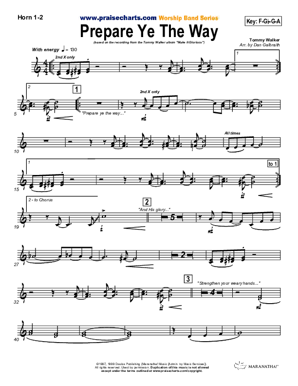 Prepare Ye The Way Brass Pack (Tommy Walker)