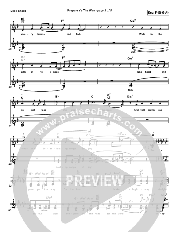 Prepare Ye The Way Lead Sheet (SAT) (Tommy Walker)