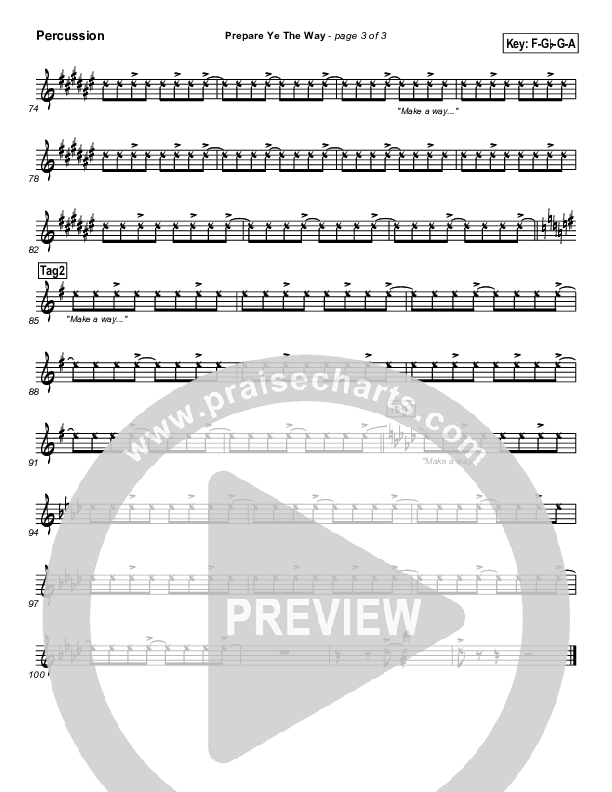 Prepare Ye The Way Percussion (Tommy Walker)