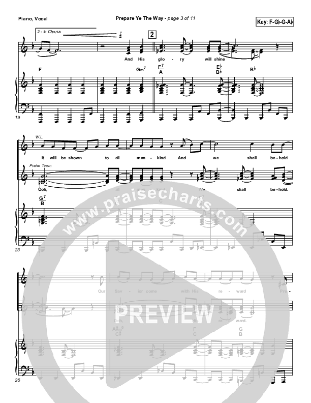 Prepare Ye The Way Piano/Vocal & Lead (Tommy Walker)