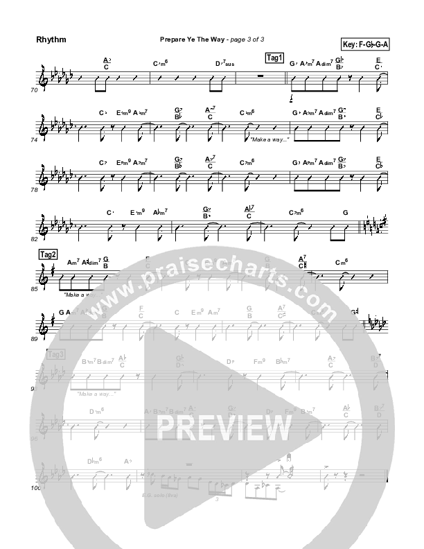 Prepare Ye The Way Rhythm Chart (Tommy Walker)