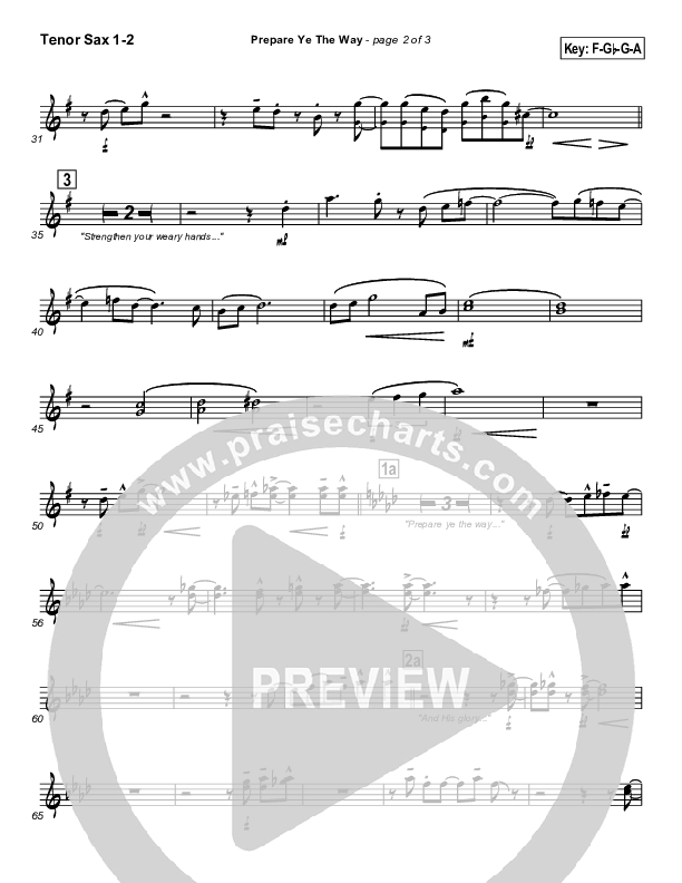 Prepare Ye The Way Tenor Sax 1/2 (Tommy Walker)