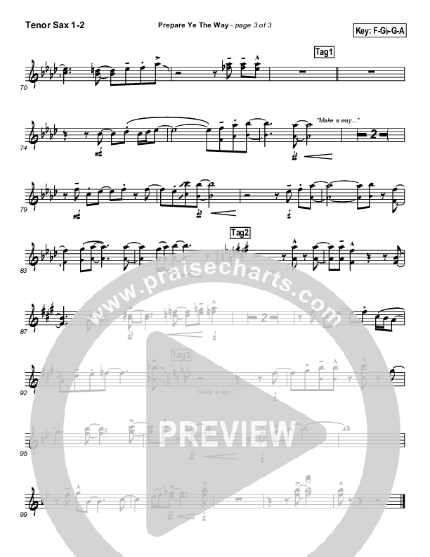 Prepare Ye The Way Tenor Sax 1/2 (Tommy Walker)