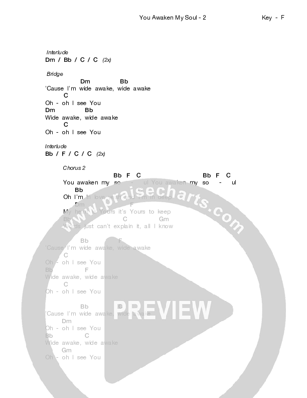 You Awaken My Soul Chords & Lyrics (Zealand)