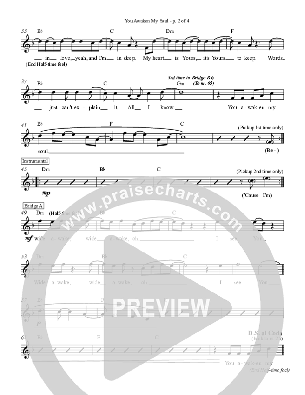 You Awaken My Soul Lead Sheet (Zealand)