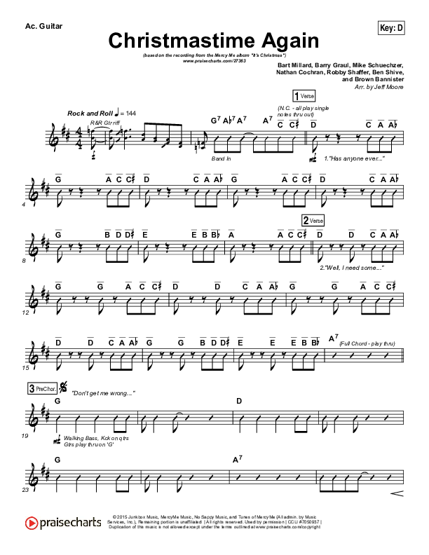 Christmastime Again Acoustic Guitar (MercyMe)