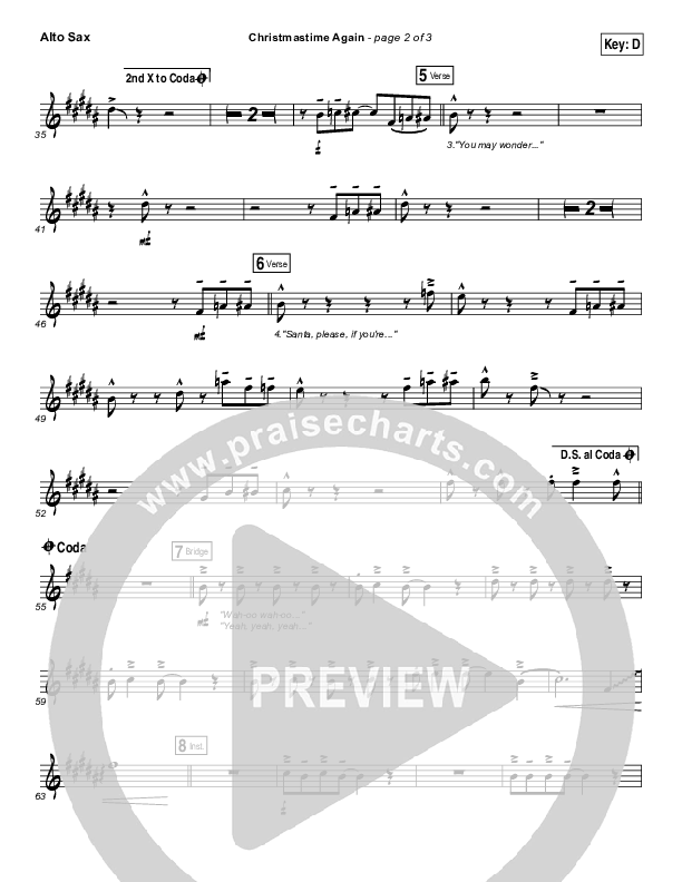 Christmastime Again Alto Sax (MercyMe)