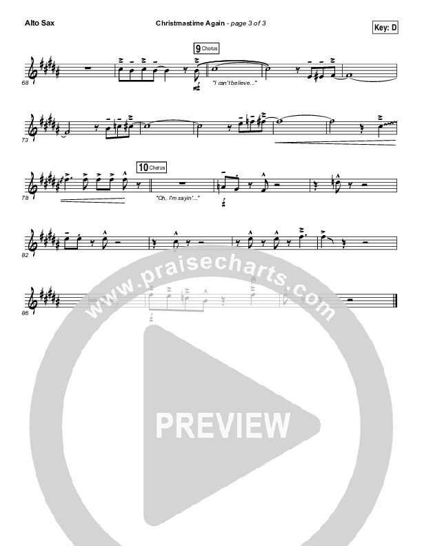 Christmastime Again Alto Sax (MercyMe)