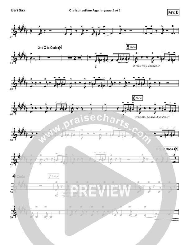 Christmastime Again Bari Sax (MercyMe)