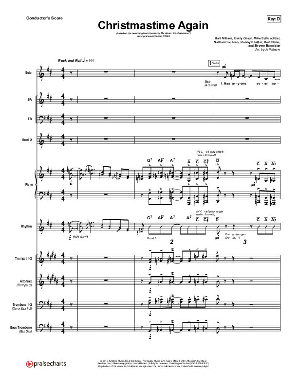 Christmastime Again Conductor's Score (MercyMe)