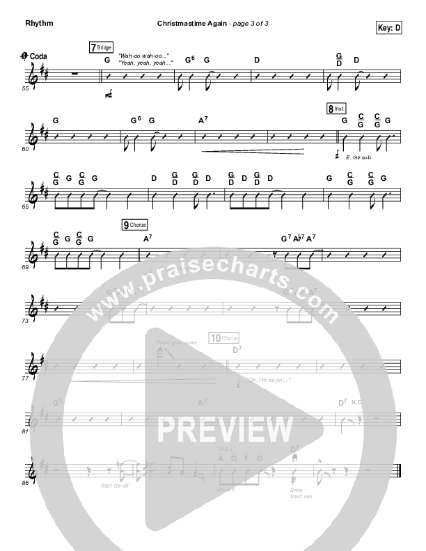 Christmastime Again Rhythm Chart (MercyMe)