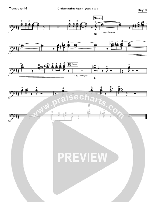 Christmastime Again Trombone 1/2 (MercyMe)