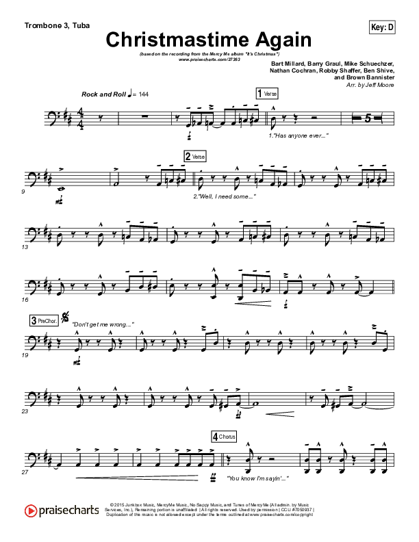 Christmastime Again Trombone 3/Tuba (MercyMe)