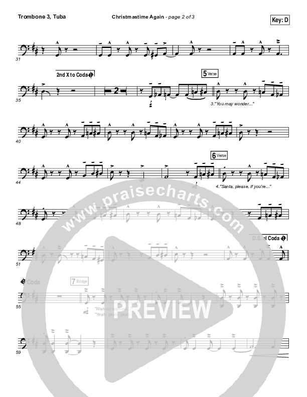 Christmastime Again Trombone 3/Tuba (MercyMe)