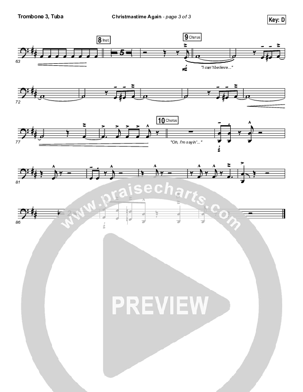 Christmastime Again Trombone 3/Tuba (MercyMe)