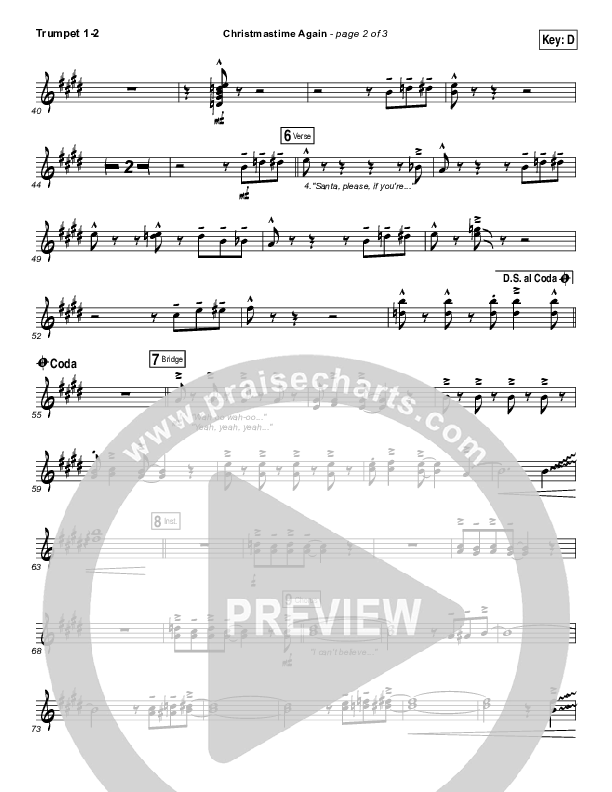 Christmastime Again Trumpet 1,2 (MercyMe)