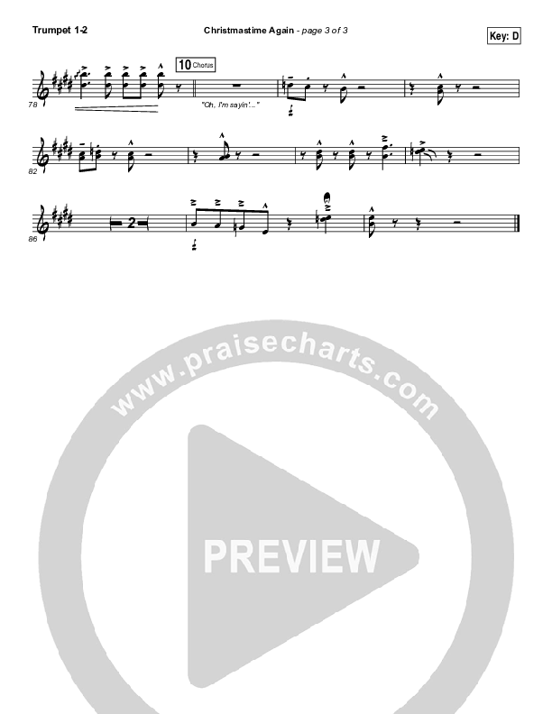 Christmastime Again Trumpet 1,2 (MercyMe)