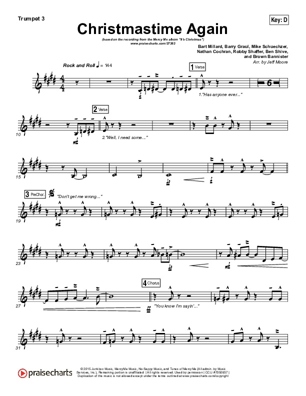Christmastime Again Trumpet 3 (MercyMe)
