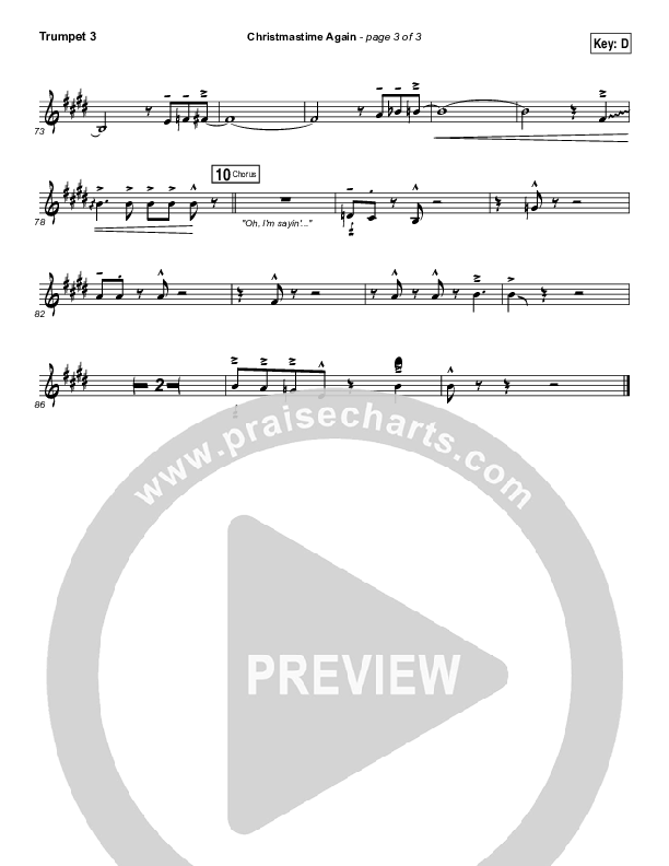 Christmastime Again Trumpet 3 (MercyMe)