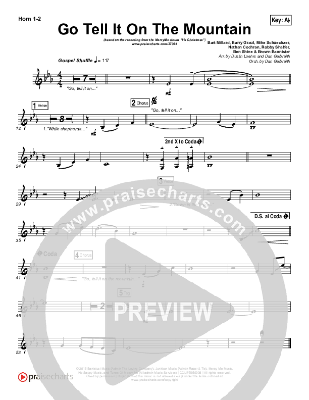 Go Tell It On The Mountain French Horn 1/2 (MercyMe)