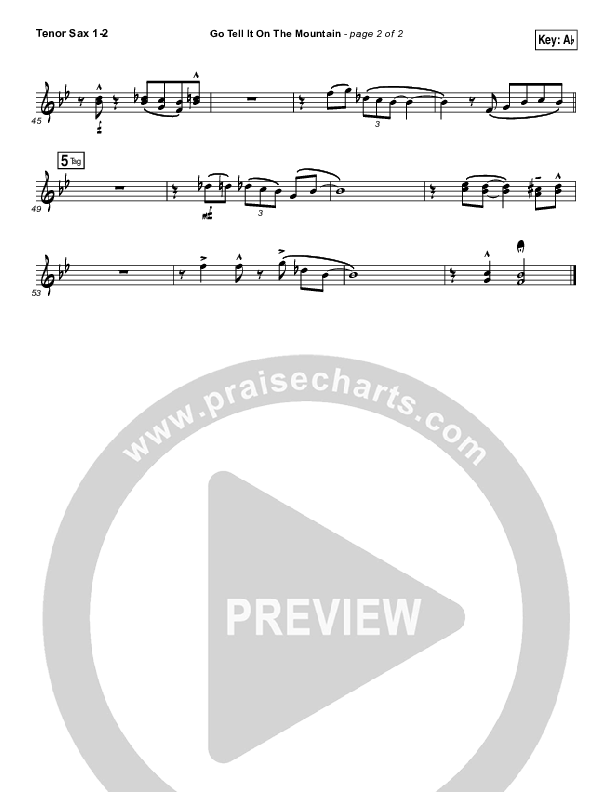 Go Tell It On The Mountain Tenor Sax 1/2 (MercyMe)