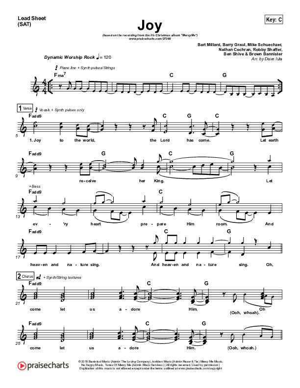 Joy Lead (SAT) (MercyMe)