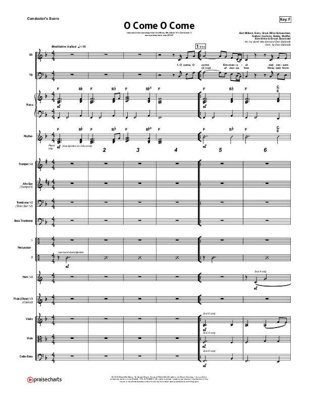O Come O Come Conductor's Score (MercyMe)