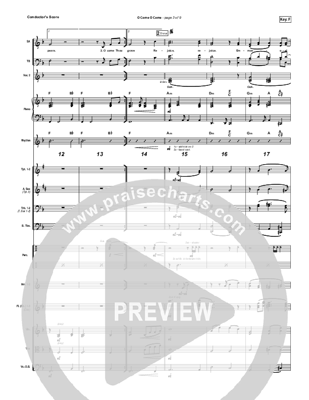 O Come O Come Conductor's Score (MercyMe)