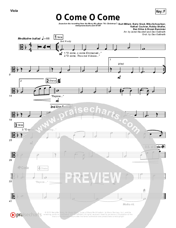 O Come O Come Viola (MercyMe)
